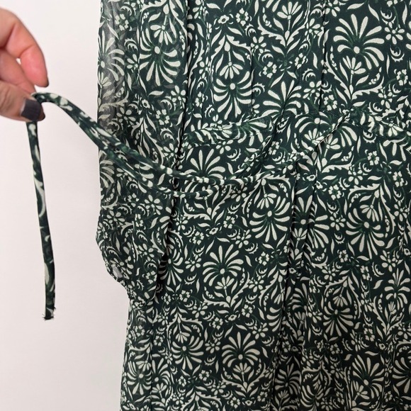 NWT Zara Printed Midi‎ Dress Green Large - Picture 6 of 12